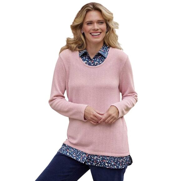 Atlas for Women Womens/Ladies 2 in 1 Sweater / Pink - Picture 2 of 3